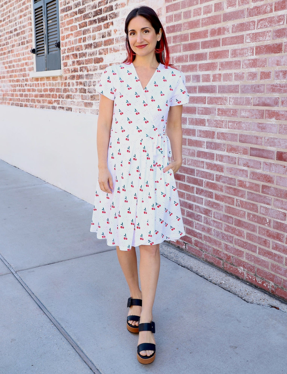 Cherry Organic Wrap Dress