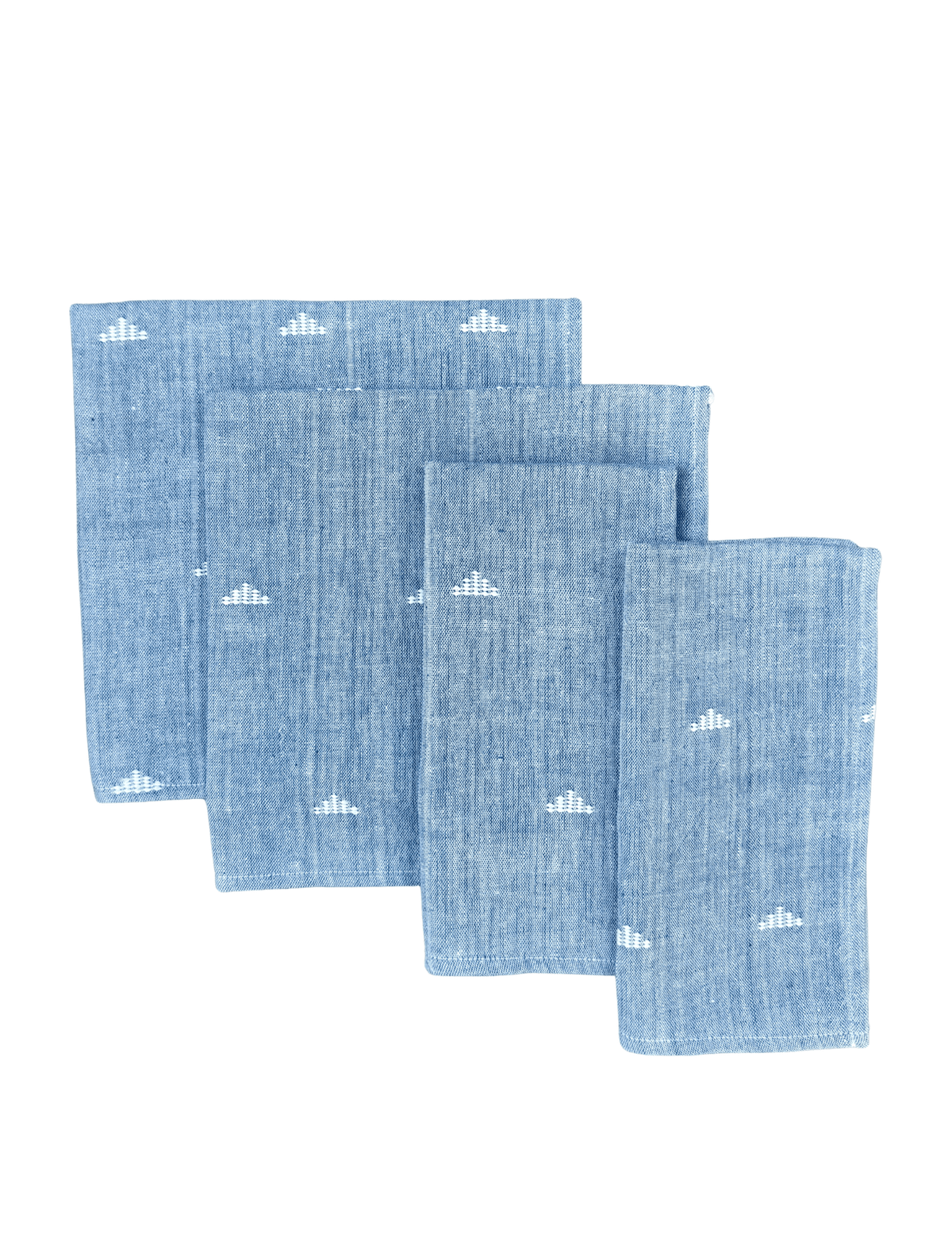 Cloth Napkins- Jamdani Blue - Set of 4