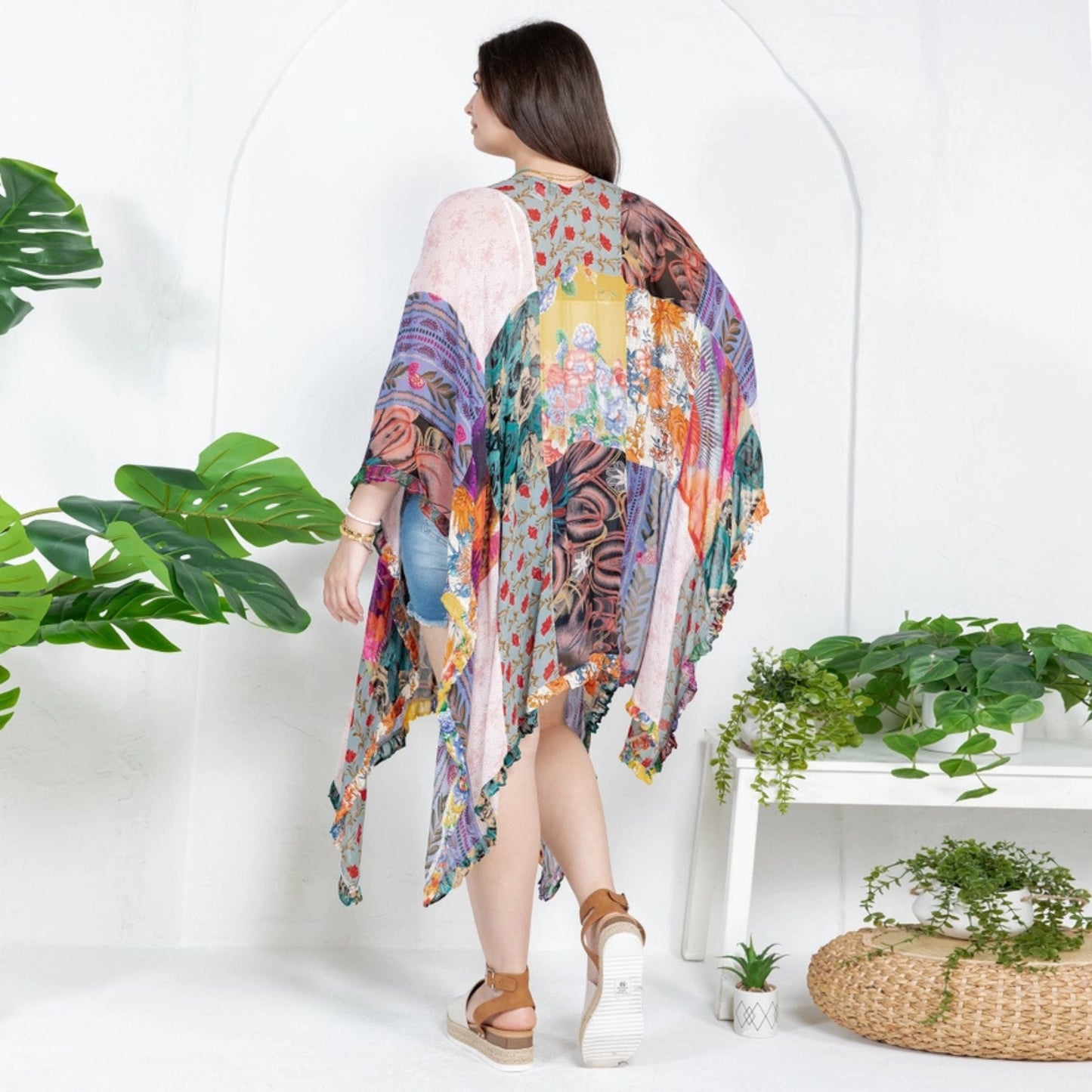 Woodstock Dreams Limited Edition Bohemian Embroidered Color Block Shrug
