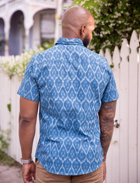 Cobalt Blue Men's Button Down Shirt