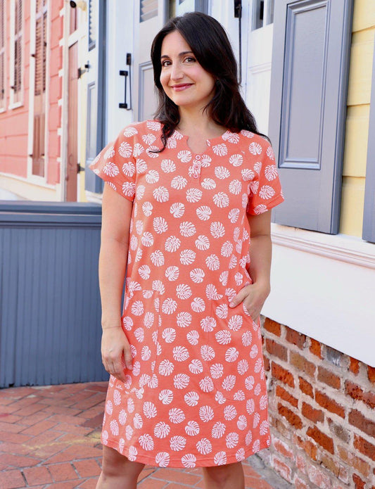 Coral Cabana Organic Dress