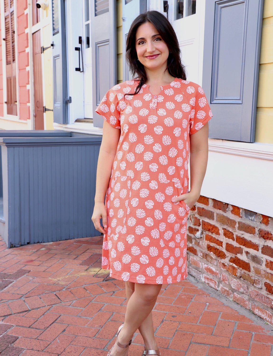 Coral Cabana Organic Dress