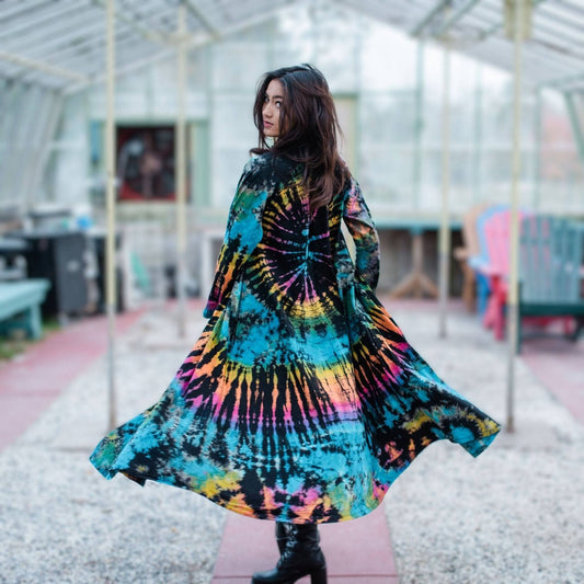 Cotton Tie Dye Long Duster
