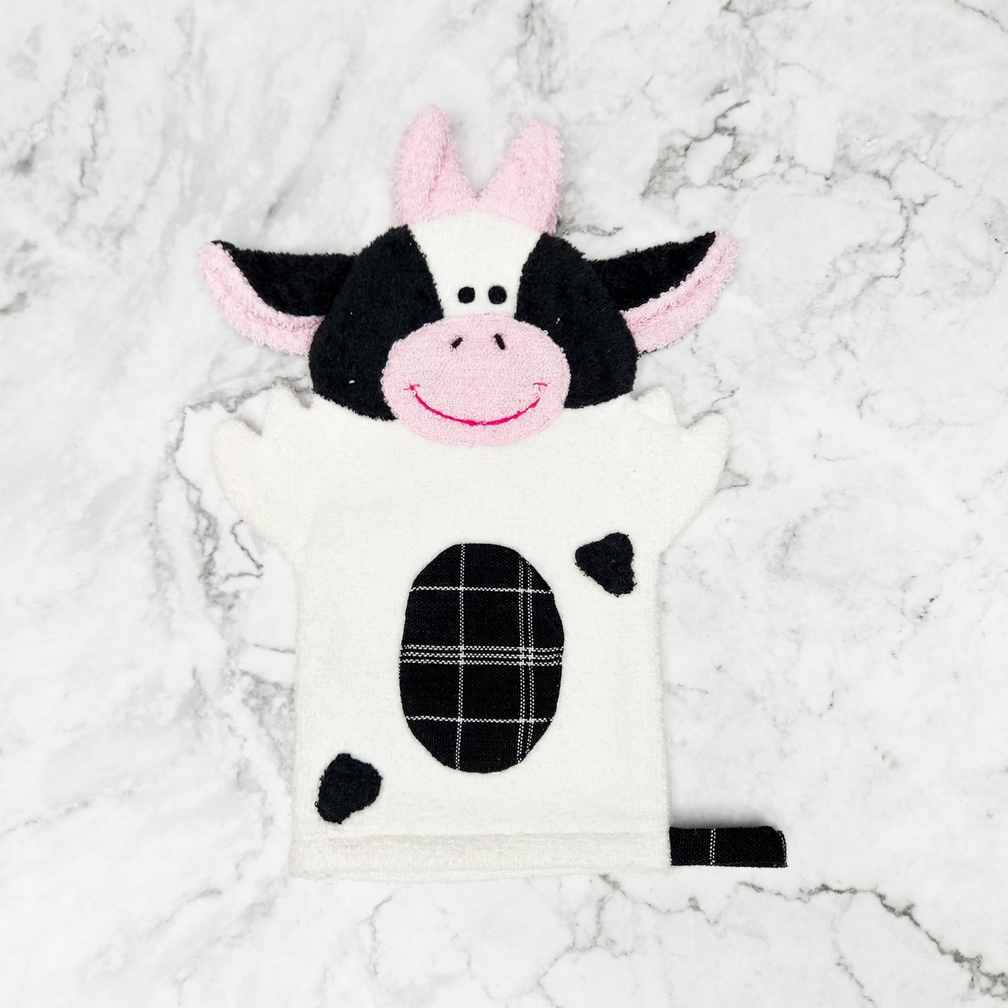 Cow Puppet Washcloth - Patches the Cow