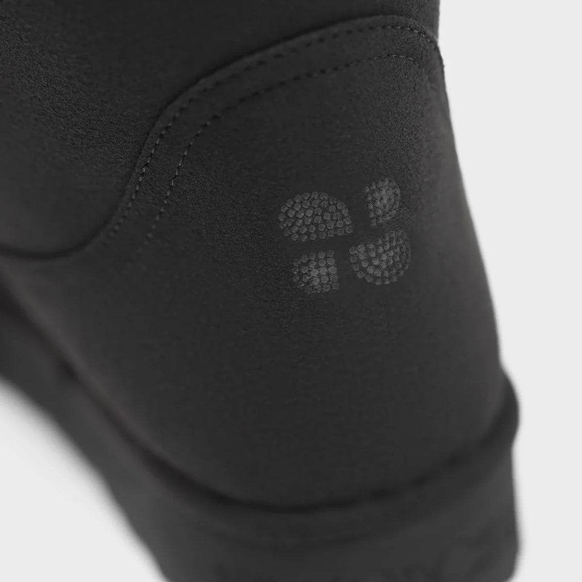 Cruelty-free black long boots with crystal embellishment