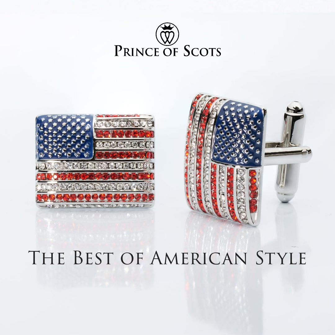 Stars & Stripes Crystal Cufflinks