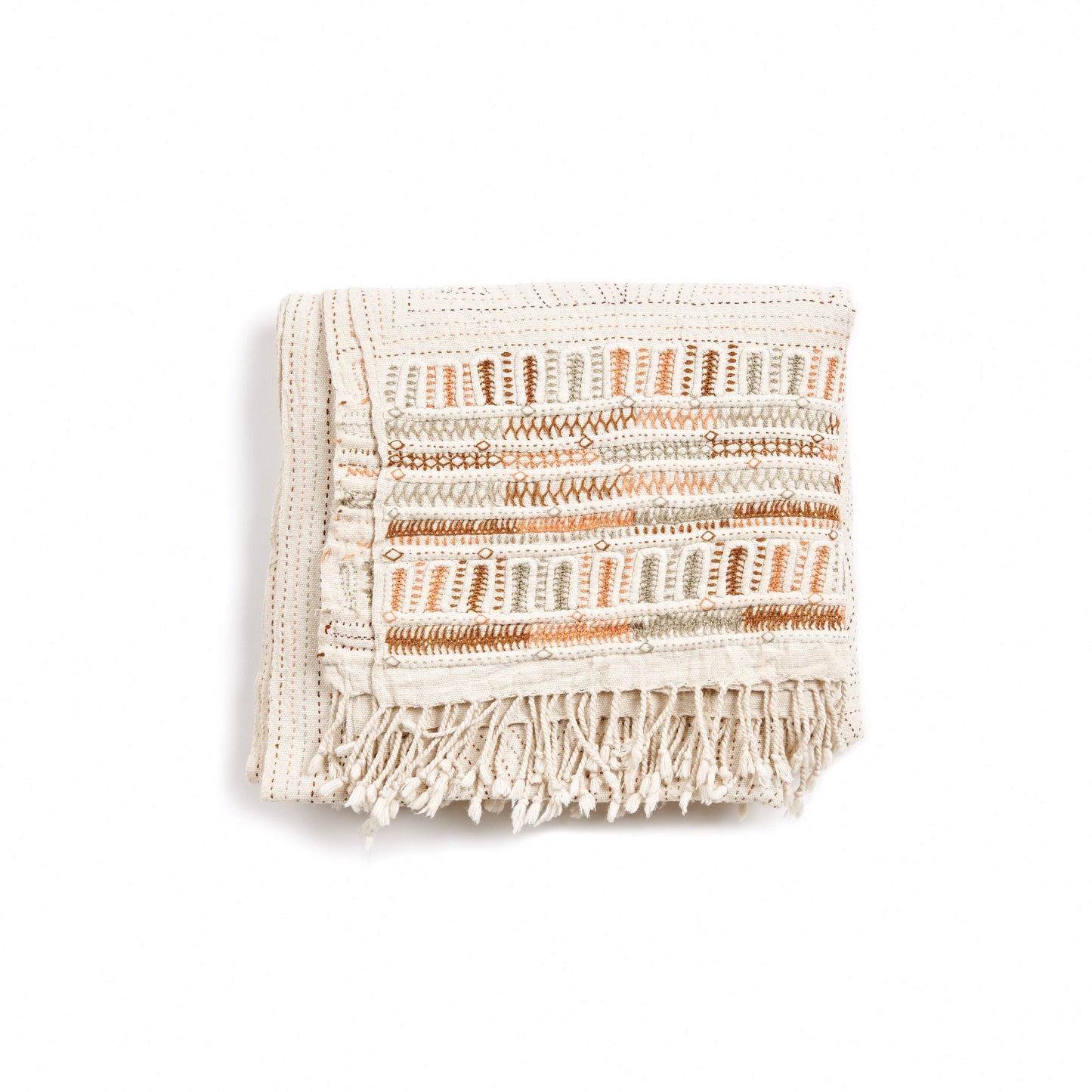 Unah Fully Hand Embroidered Handwoven Organic Cotton Throw