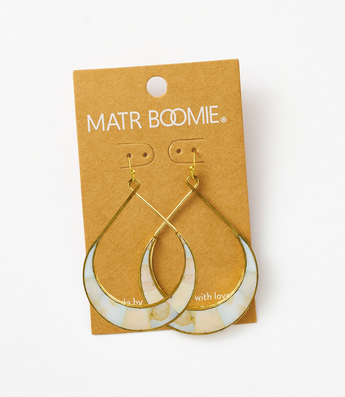 Rajani Crescent Mother of Pearl Hoop Earrings