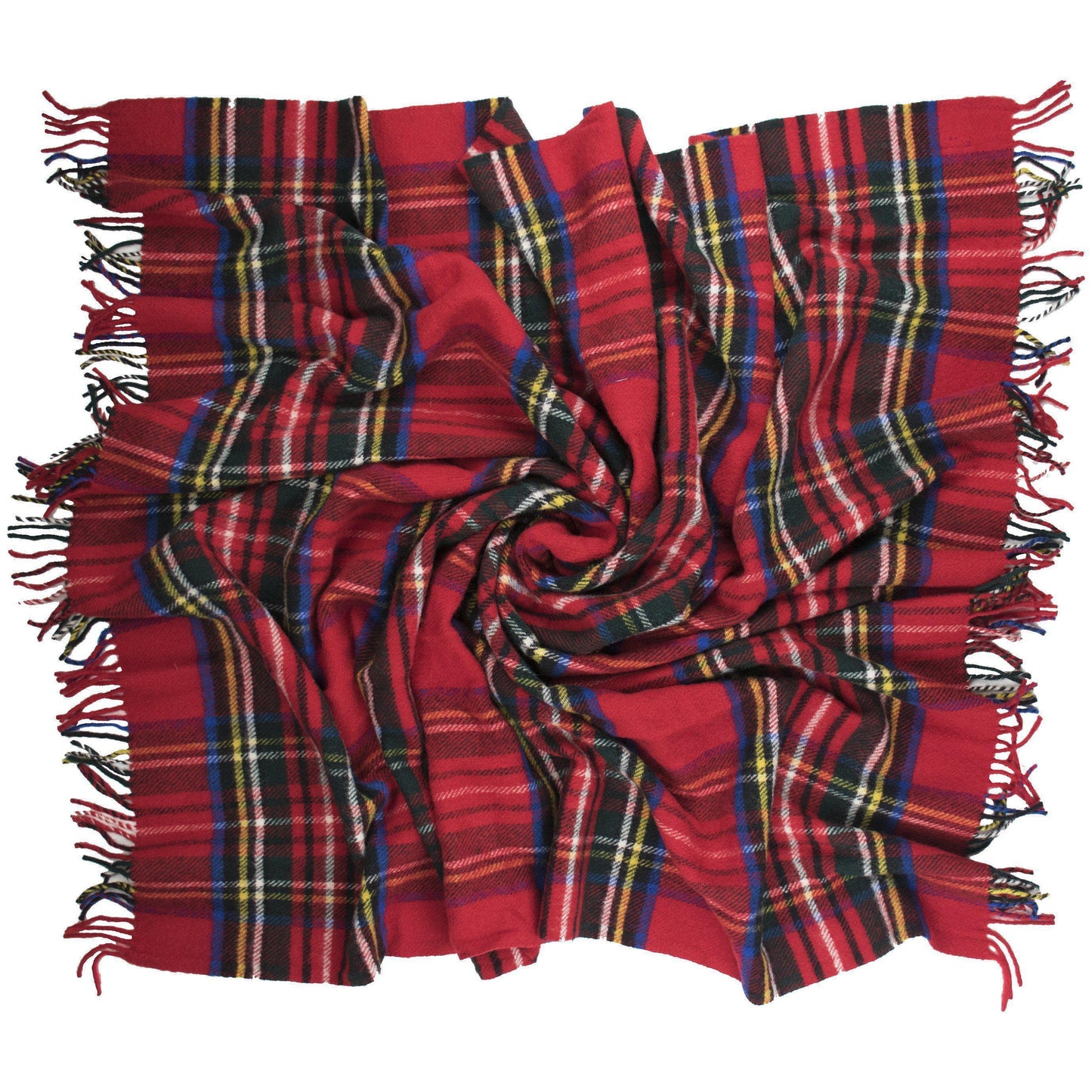 Highland Tweeds Pure New Wool Fluffy Throw - Royal Stewart