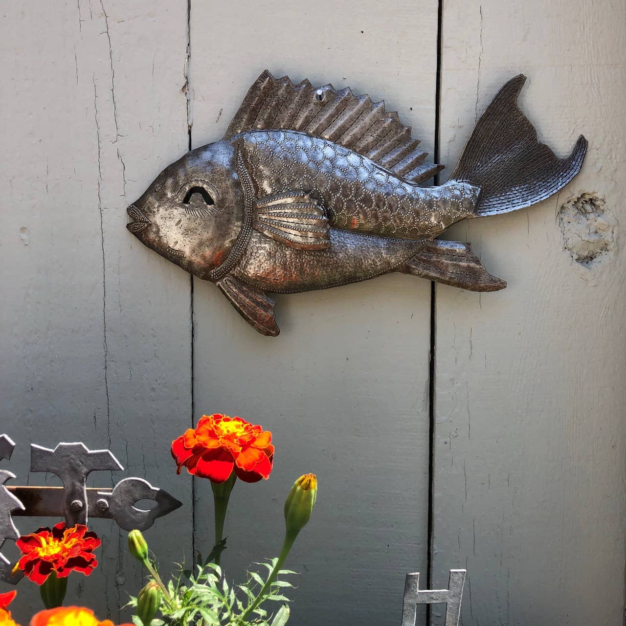Haitian Metal Tropical Fish Wall Art Fair Trade 12x6