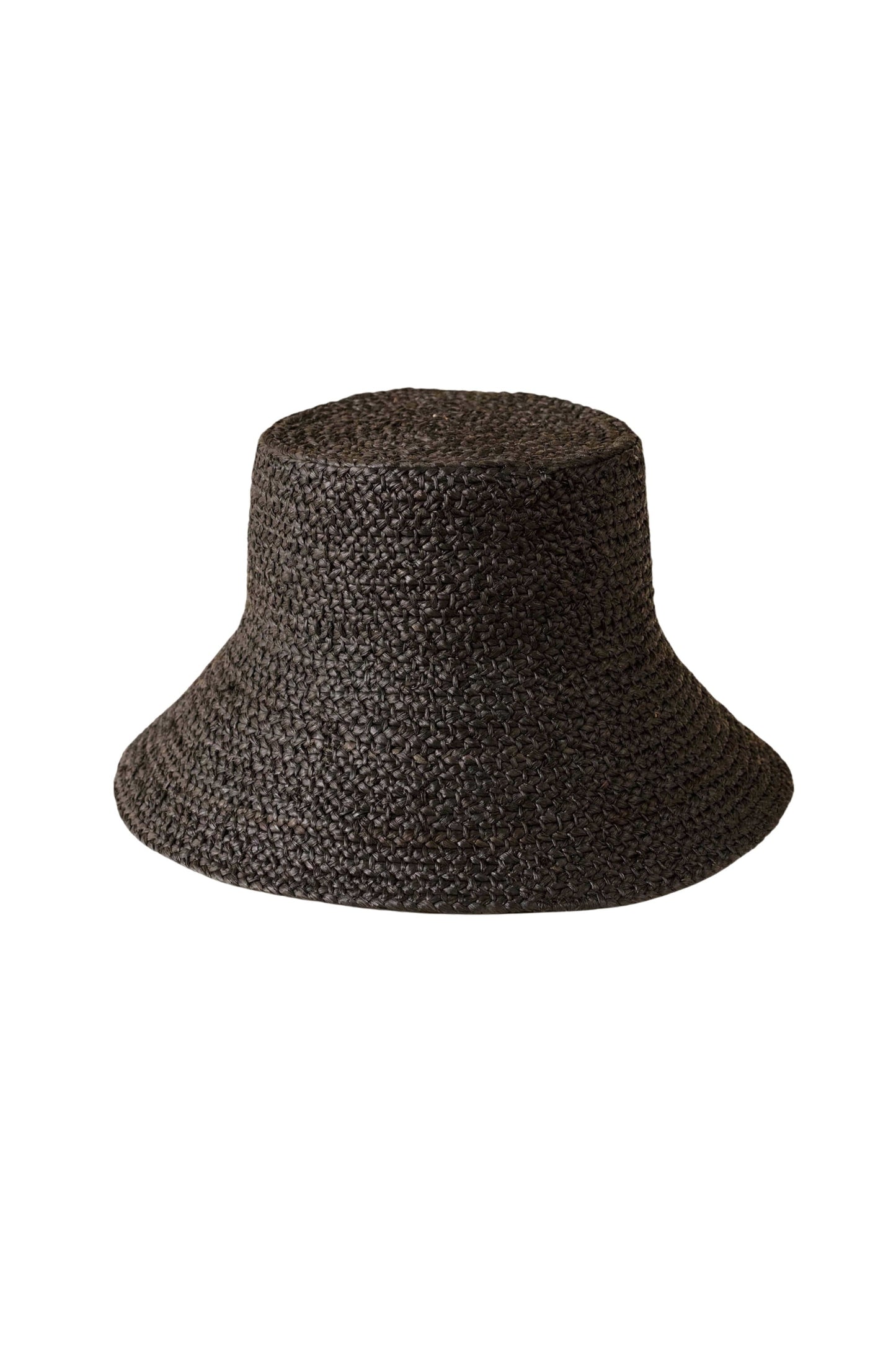 Raffia Bucket Hat Black