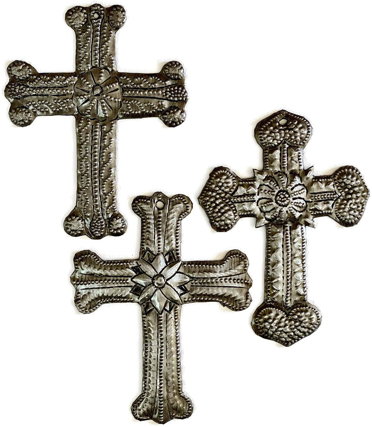 4.25" x 3" Decorative Crosses, Set of 3, Religious Décor