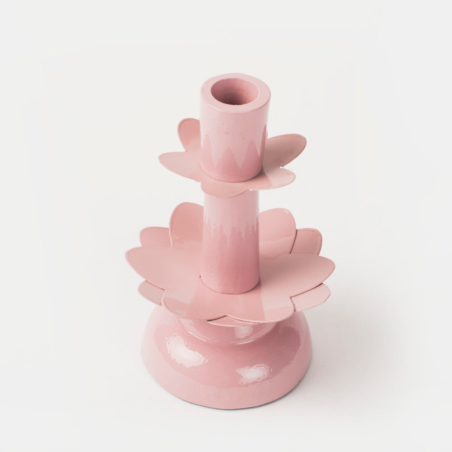 Lotus Bloom Tapered Aluminum Candleholder