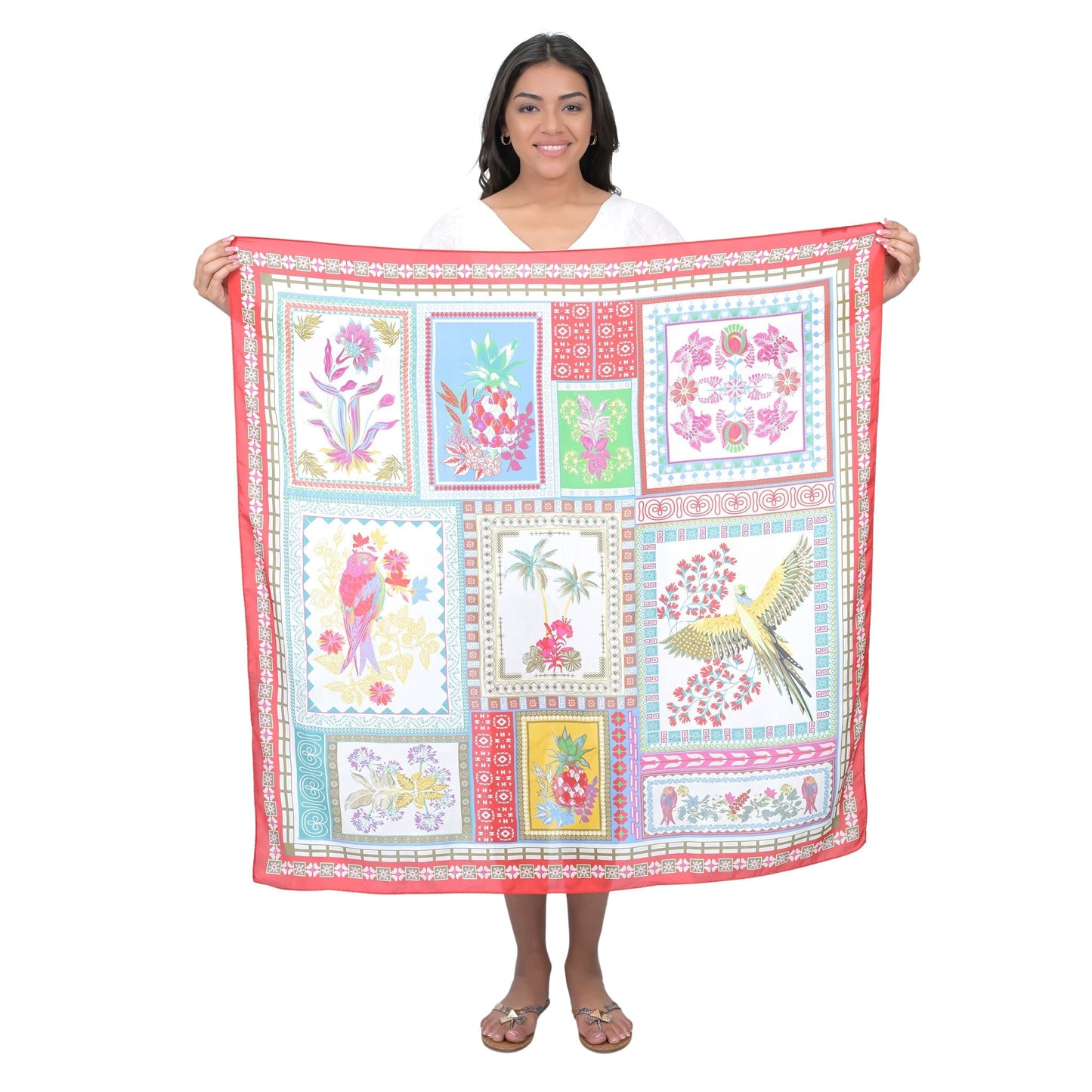 Pine Flamingo Scarf - Red