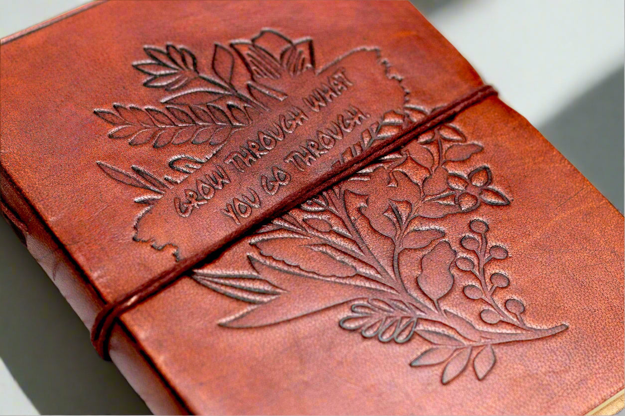 "Grow Through What You Go Through" Leather Journal