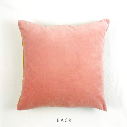 COTTON VELVET PILLOW COVER - Colorblock Triangles in B&W