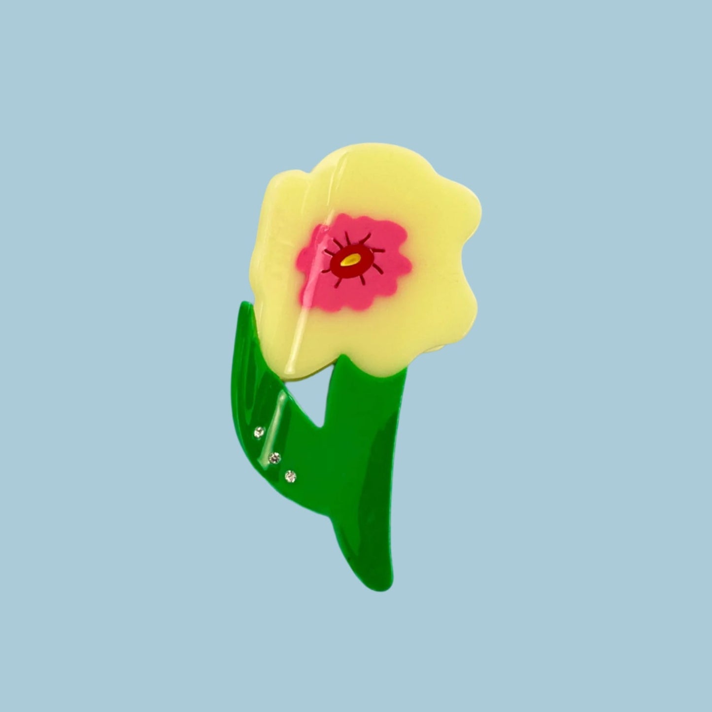 Neon Yellow Flower Hair Claw