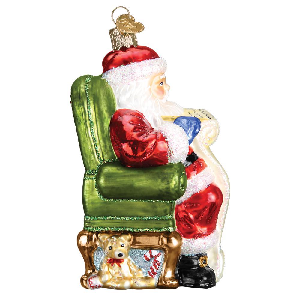 Santa Checking His List Twice Ornament (Gift Boxed)
