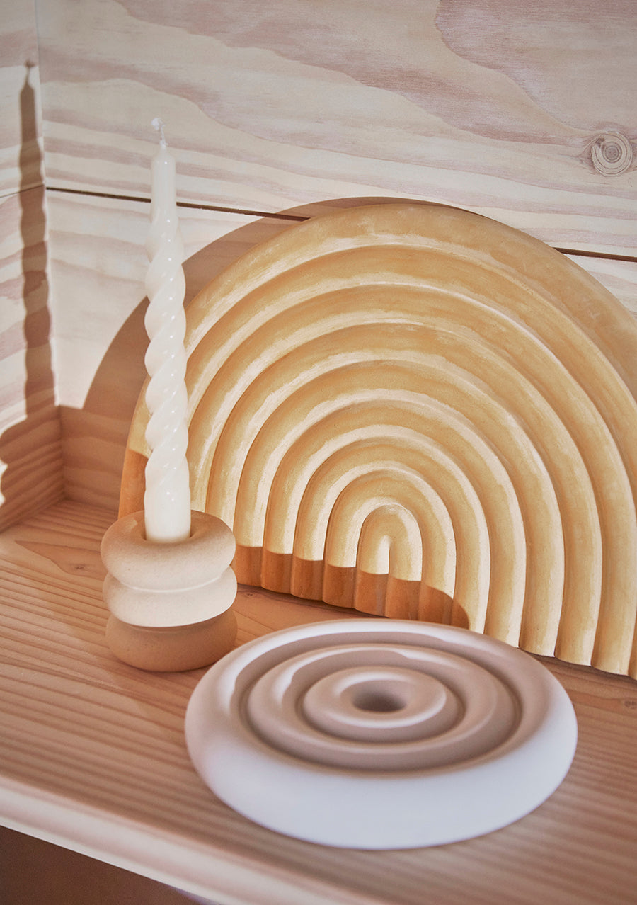 Savi Ceramic Candleholder - Nutmeg