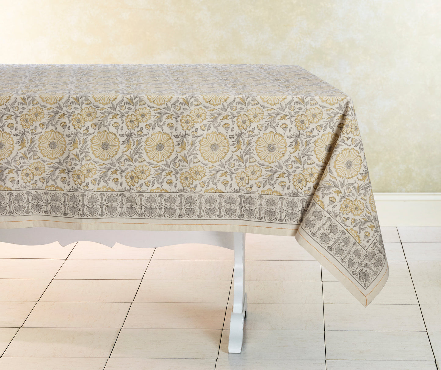 Hand Block Printed Cotton Tablecloth | Kora Cotton | Fair Trade | BREAZEALE