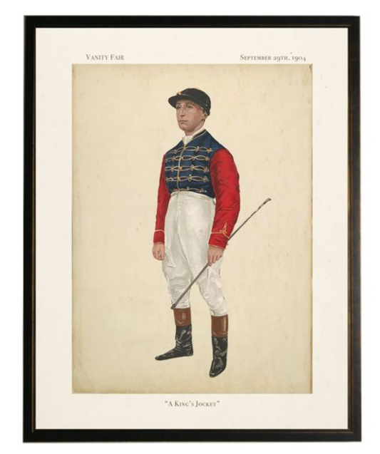 "A King's Jockey" in Copper and Black Frame
