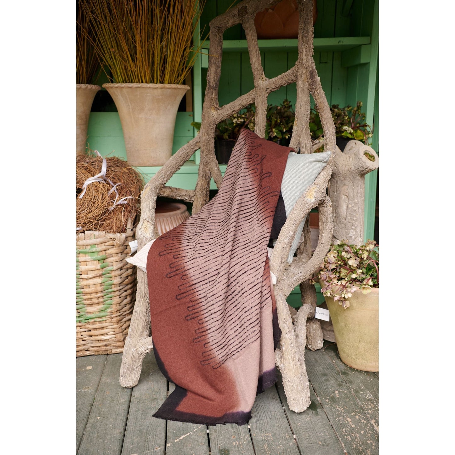 Handwoven Mink Brown Myrtle Drift Merino Throw