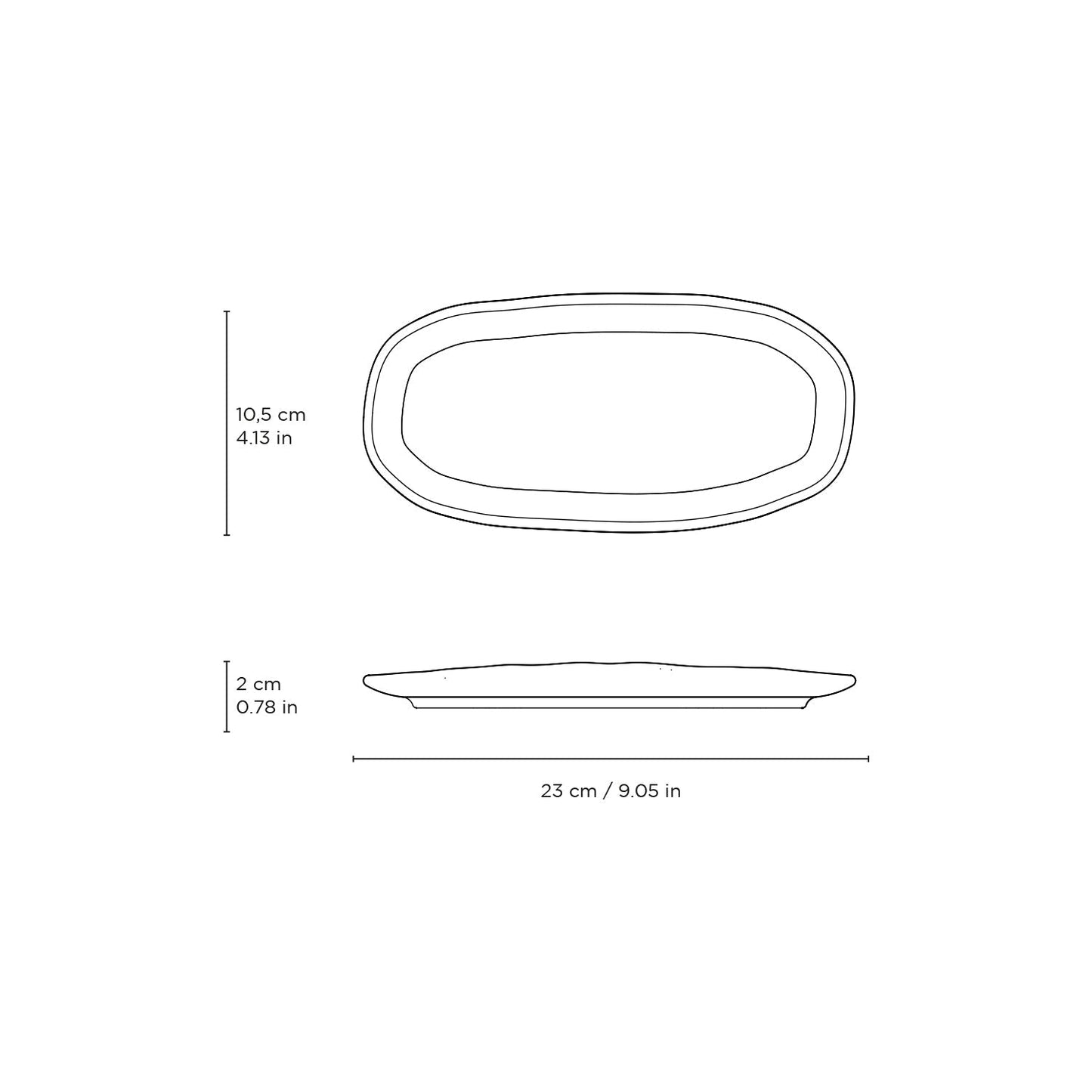 Shallow Organic Oval Platter Small Set of 4