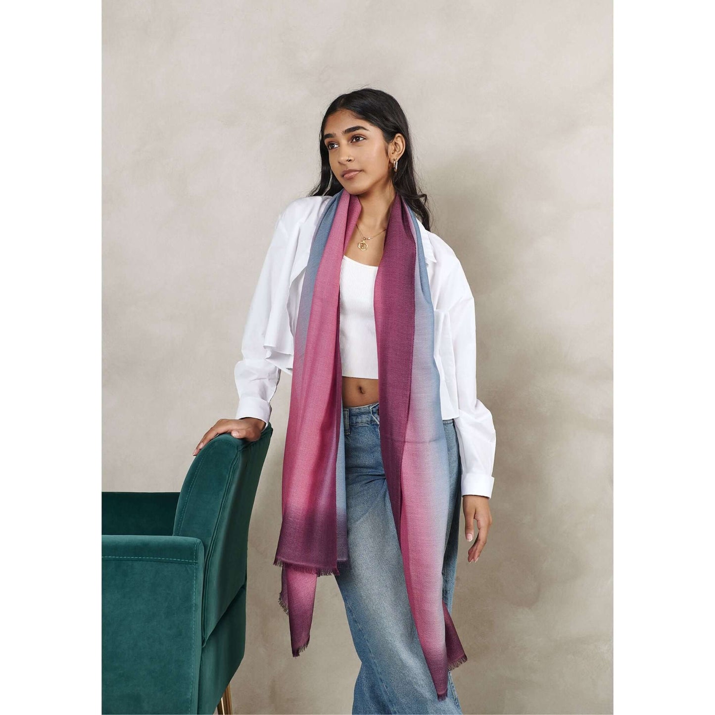 Iris Cashmere Merino Handloom Scarf