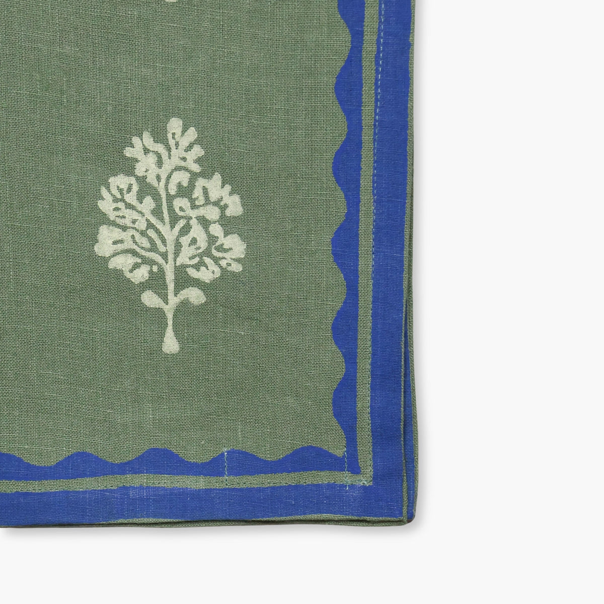Sara - Pure Cotton Table Napkin Set of 2 - Oil Green