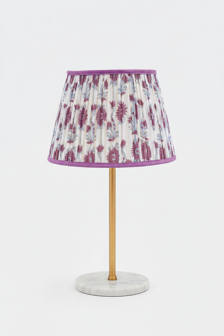 14” Pleated Empire Lampshade — Blockprint