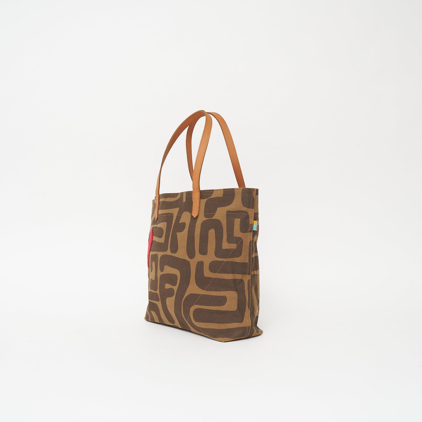 Go To Tote - Mocha Kuba with Red Beaded Heart