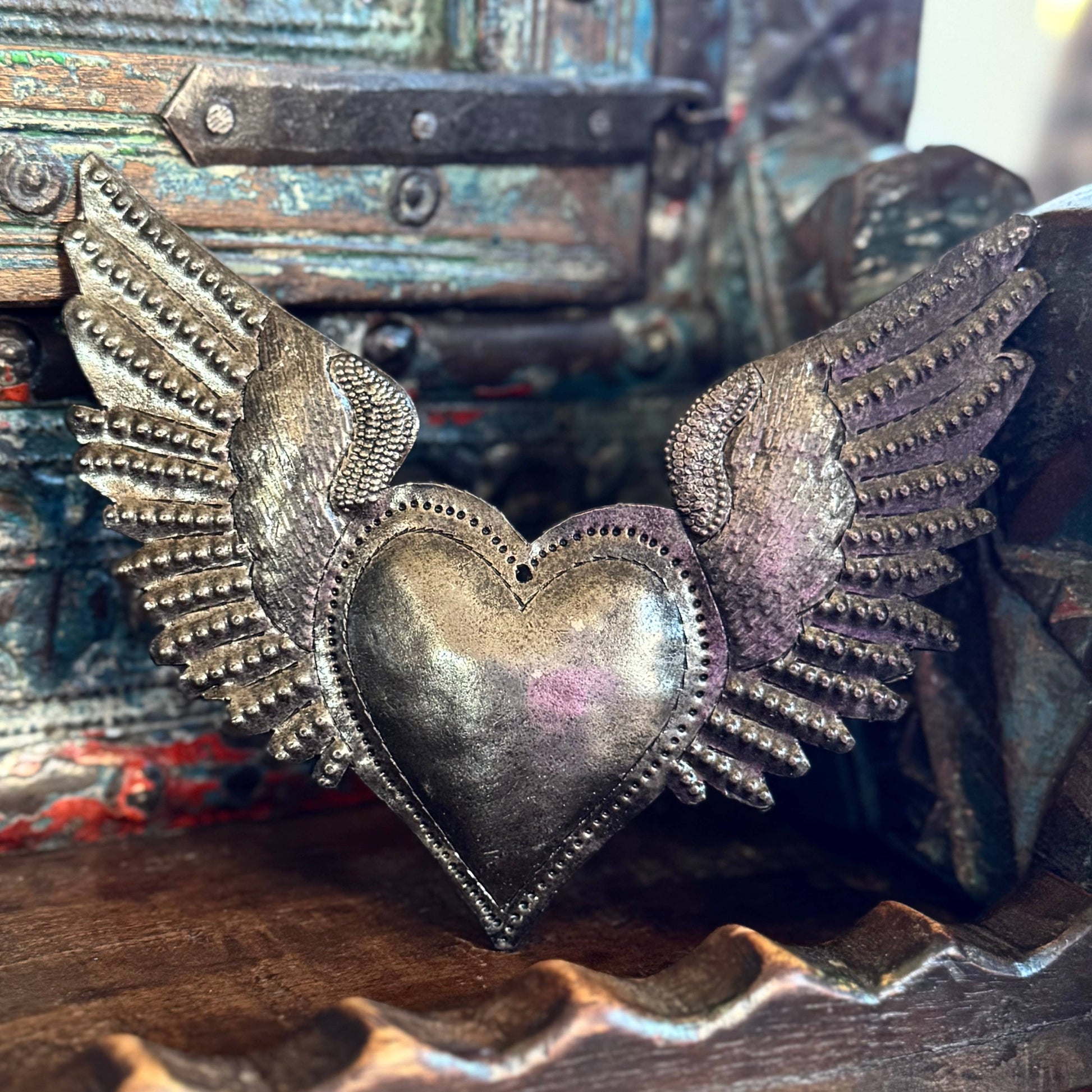 6.5" x 5.5" Flaming Sacred Heart, Milagro, Flaming Heart