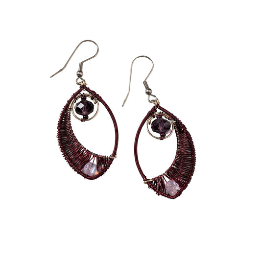 Ojo Purple Wire Wrapped Earrings