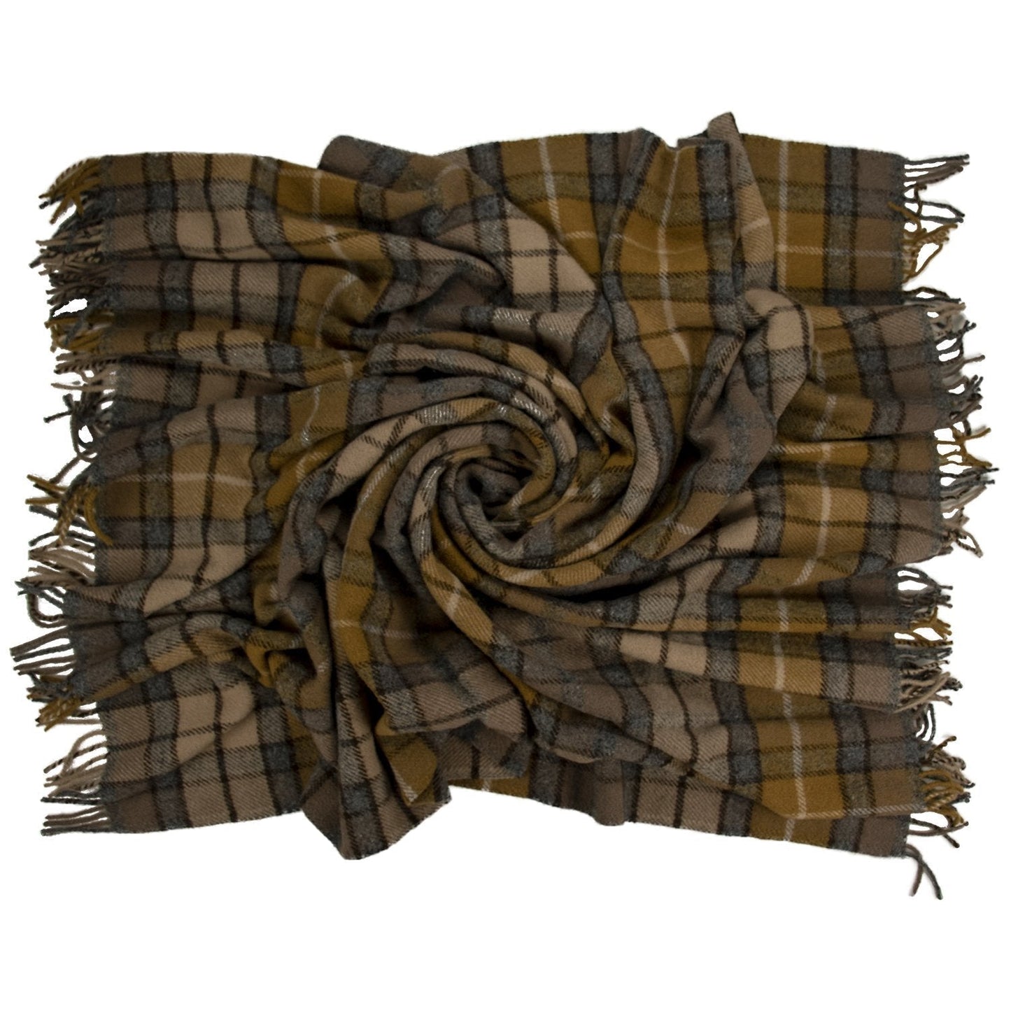 Highland Tweeds Pure New Wool  Fluffy Throw - Natural Buchanan