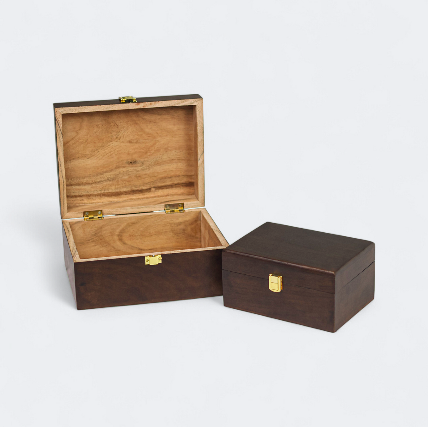 S/2 Handcrafted Acacia Urban Walnut Box Set Gift Box