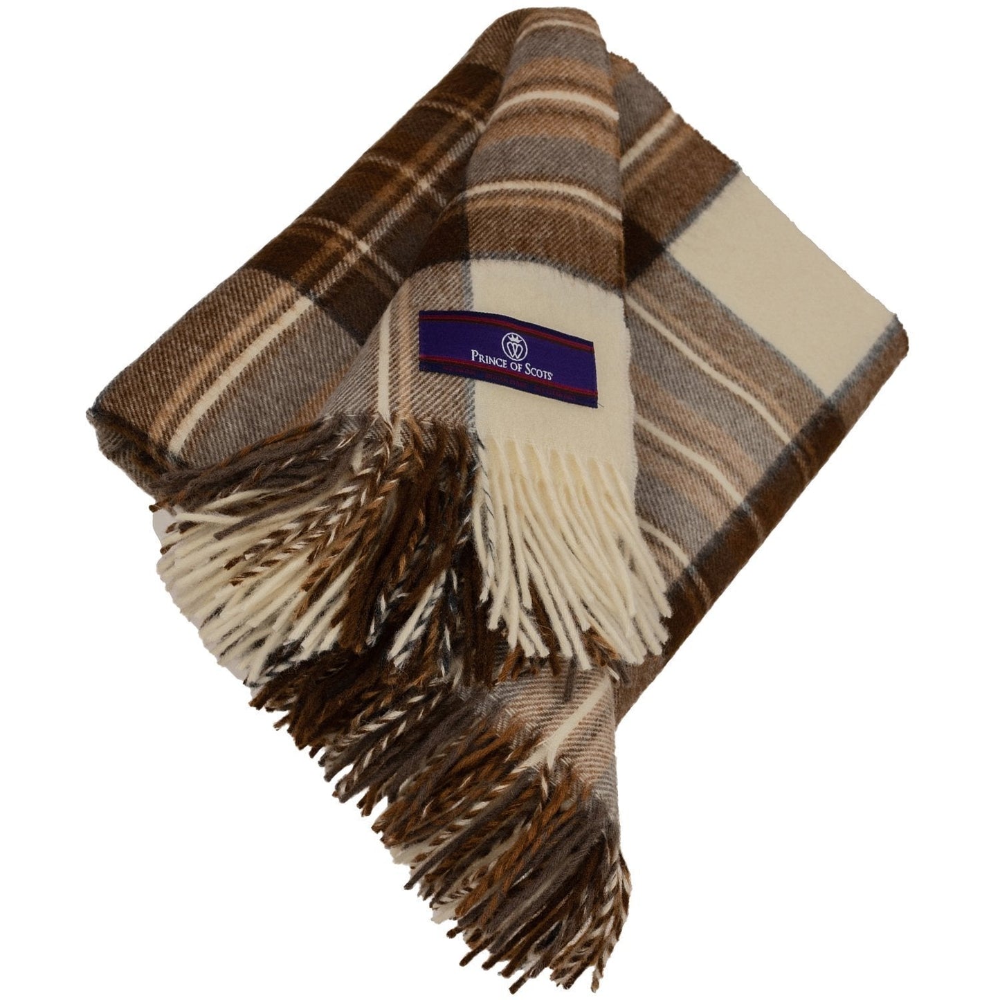 Prince of Scots Merino Wool Throw - Natural Dress Stewart
