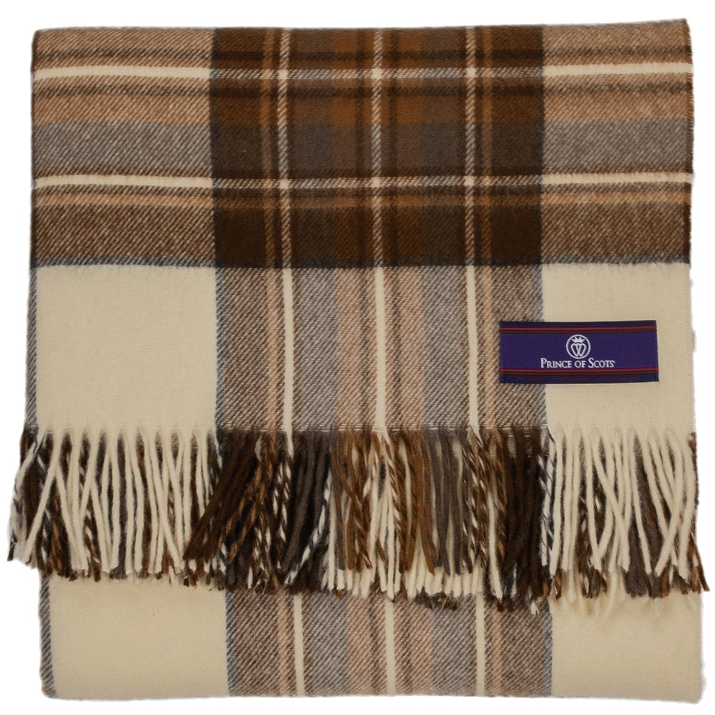 Prince of Scots Merino Wool Throw - Natural Dress Stewart