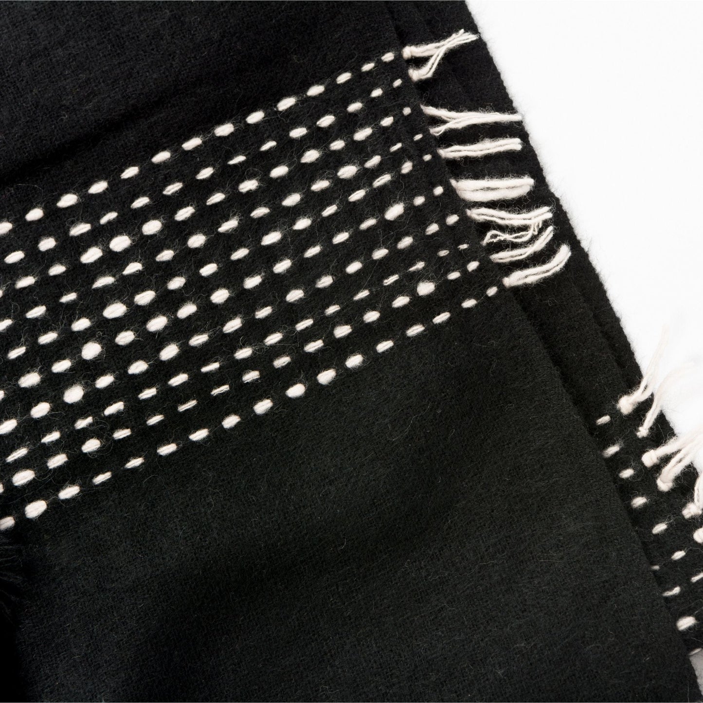 Walnut Black Yak With Hand Knotted Merino Stripes Handloom Throw