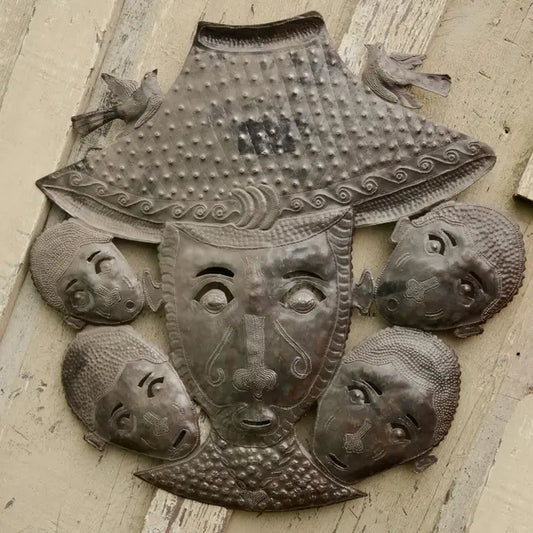 Papa Zaka Farmer Mask, Traditional Haitian Metal Art 22