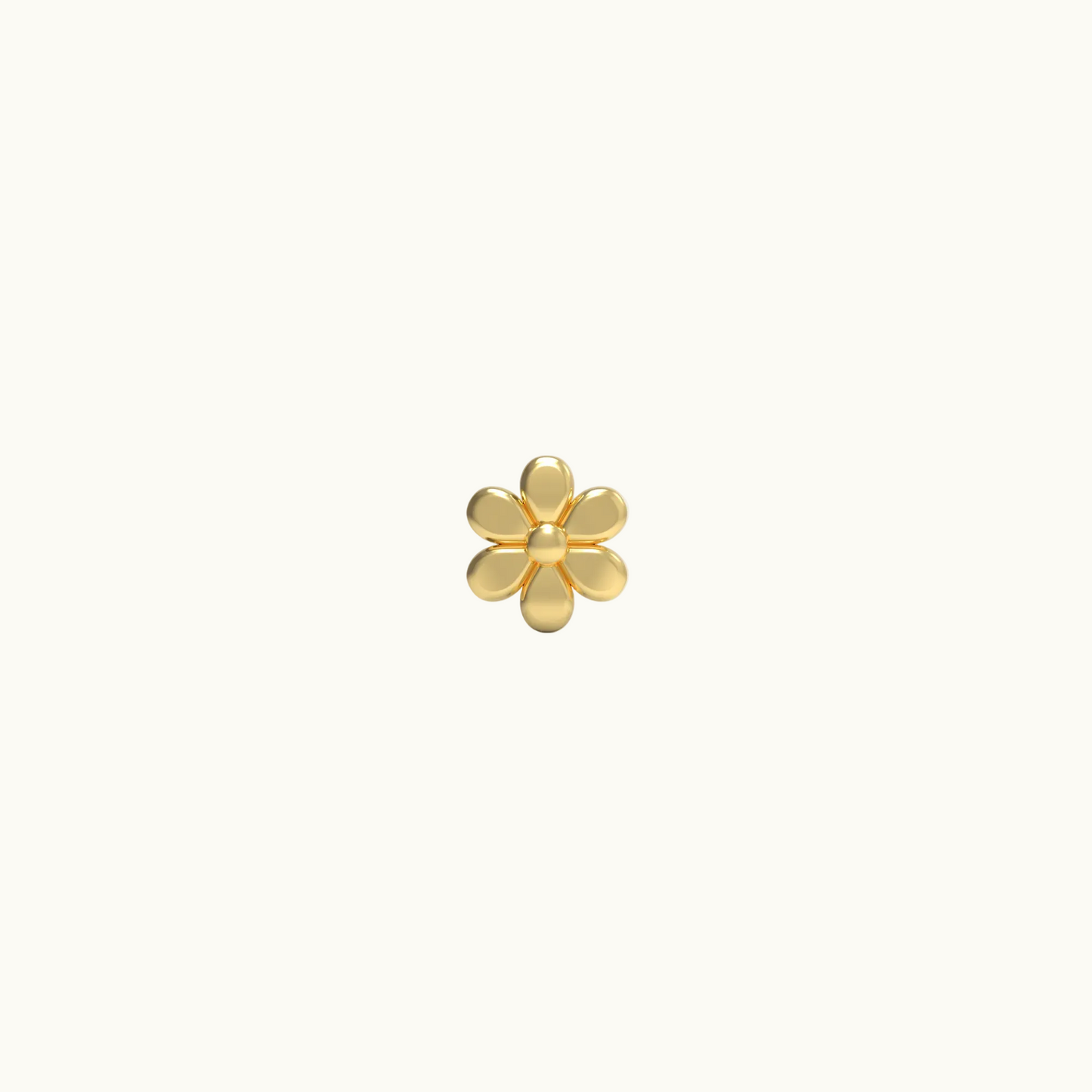 14K Yellow Gold Daisy Stud