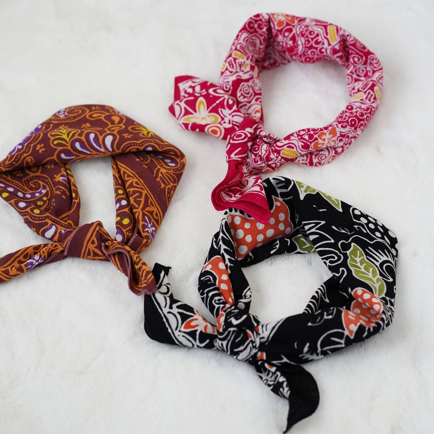 Hand Dyed Batik Bandana, 100% Soft Cotton, Magenta Magic, Pink