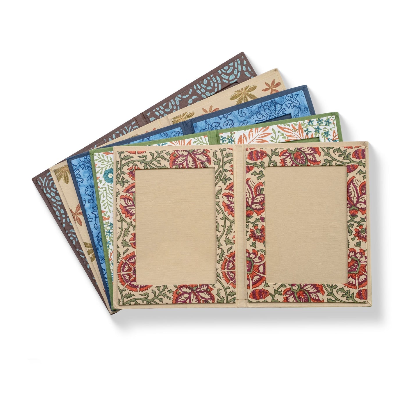 Double Photo Frames | Handmade | Upcycled Tree-Free Paper | Fair Trade | Set of 5