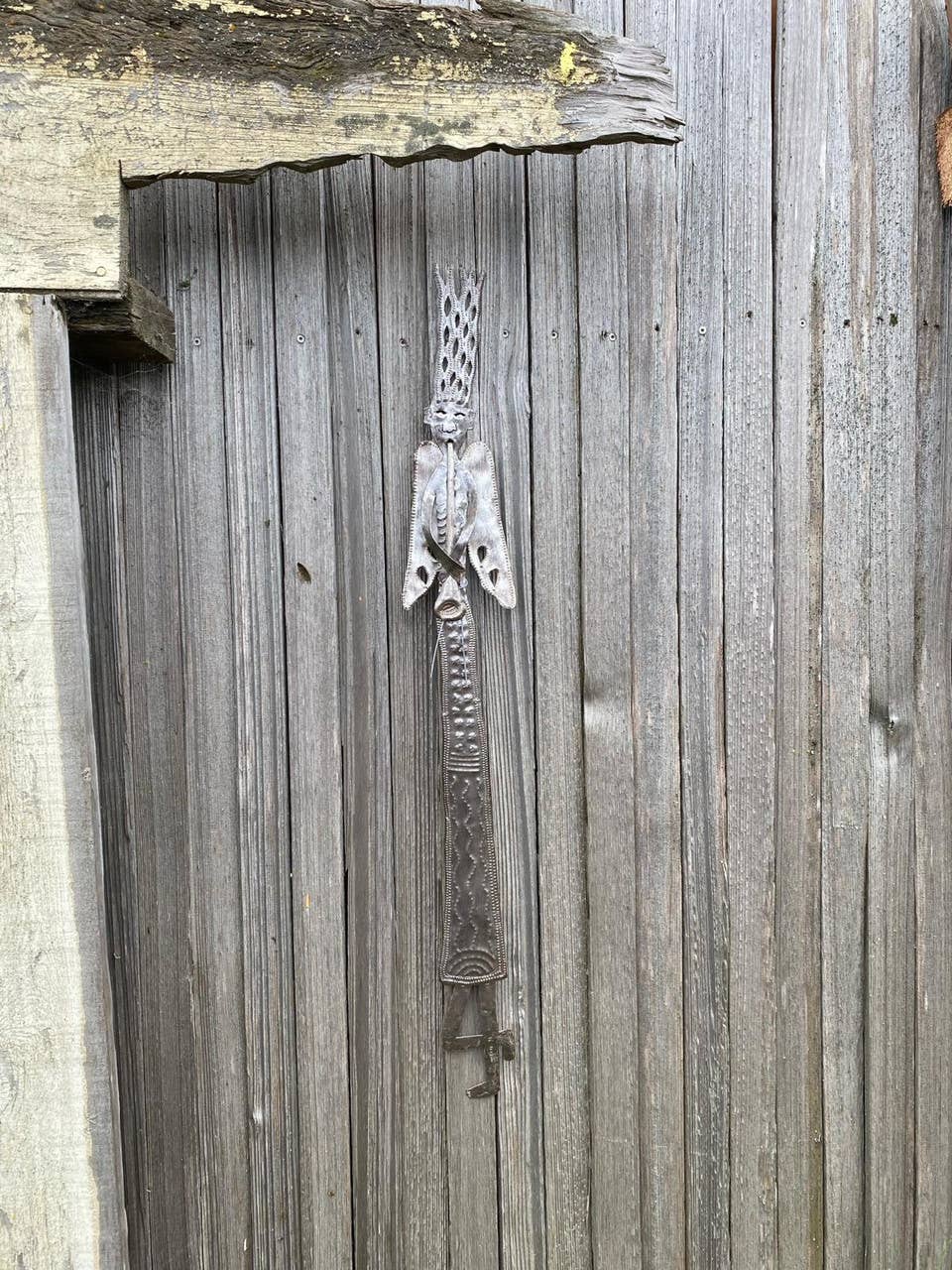 Handcrafted Haitian Metal Art, Tall Narrow Whimsical
