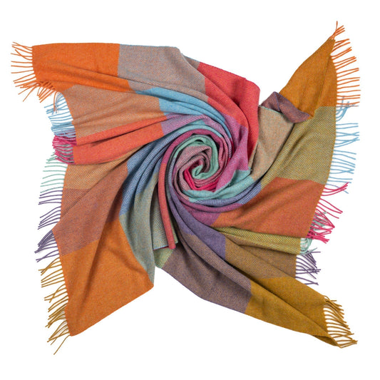 Southampton Home Merino Wool Throw – Block Kaleidoscope
