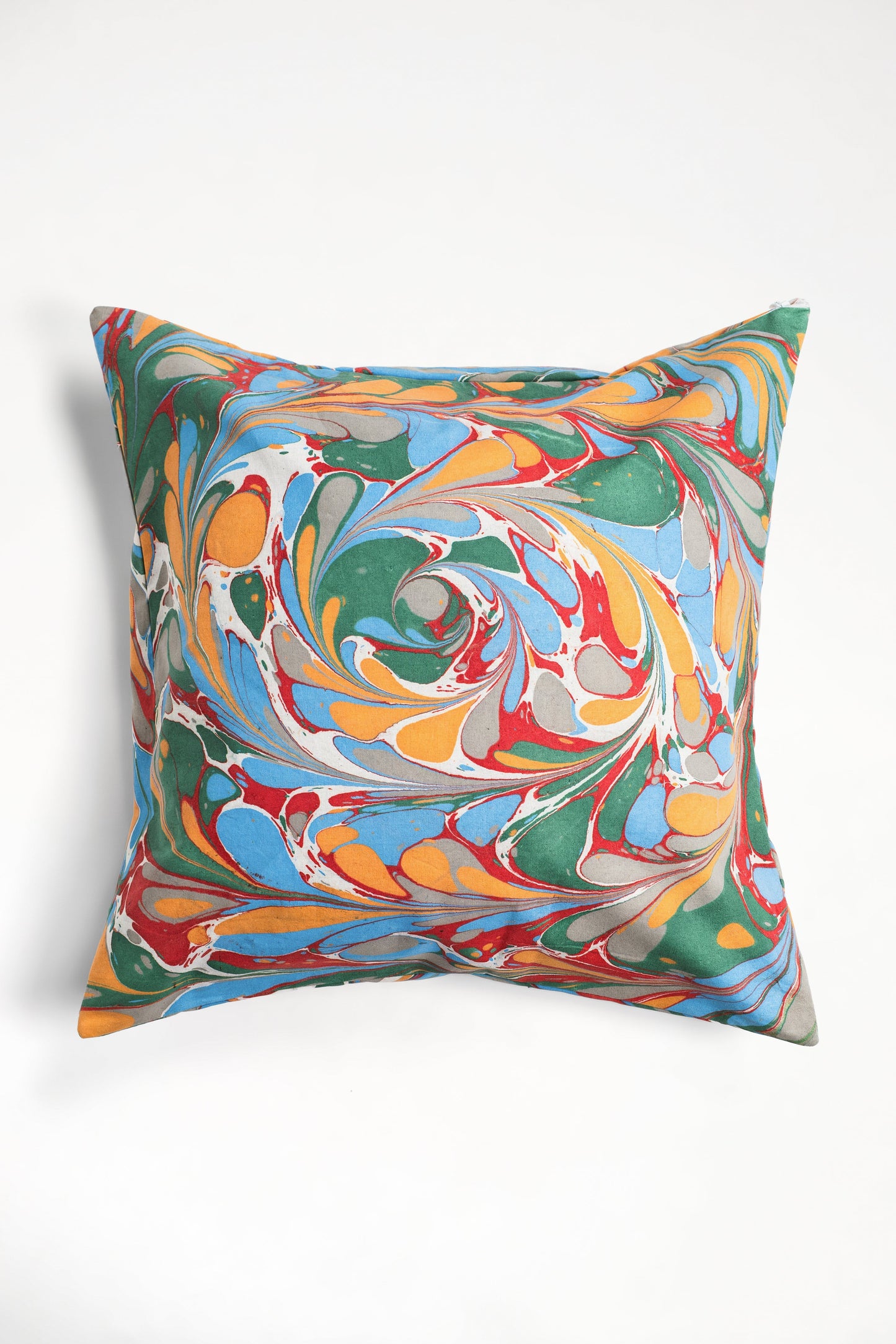 Marais Hand Marbled Square Pillow, 18x18