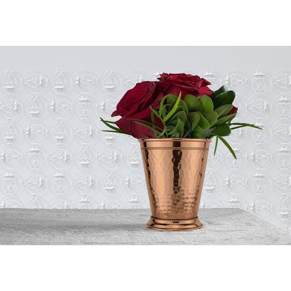 S/4 Hammered Copper 12 Ounce Mint Julep Cup