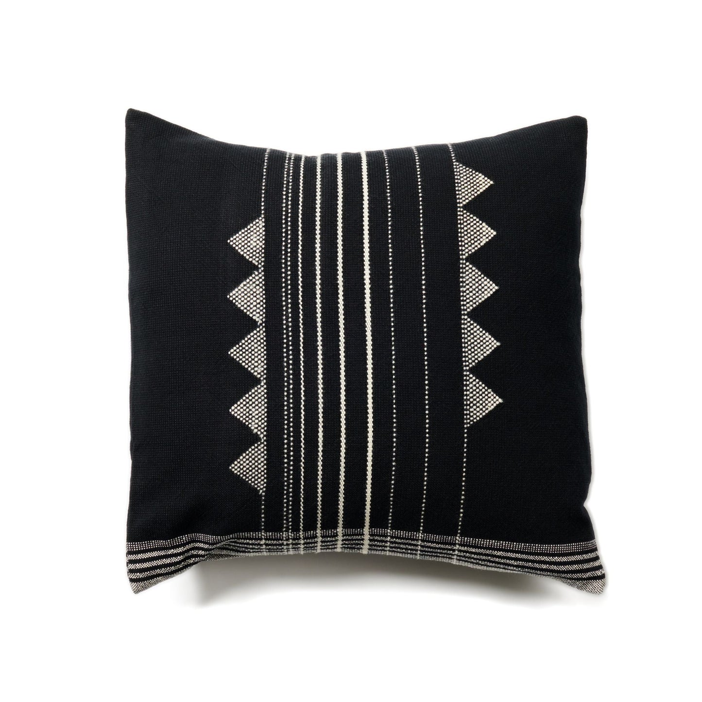 Kora Black Large Handloom Artisanal Pillow Cover
