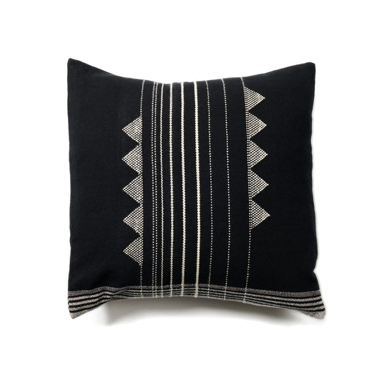Kora Black Large Handloom Artisanal Pillow Cover