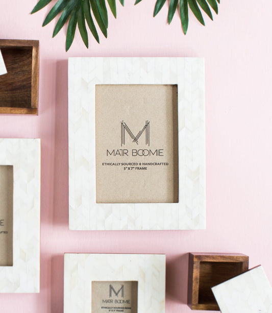 Artemis 5x7 Picture Frame - Handcrafted Bone