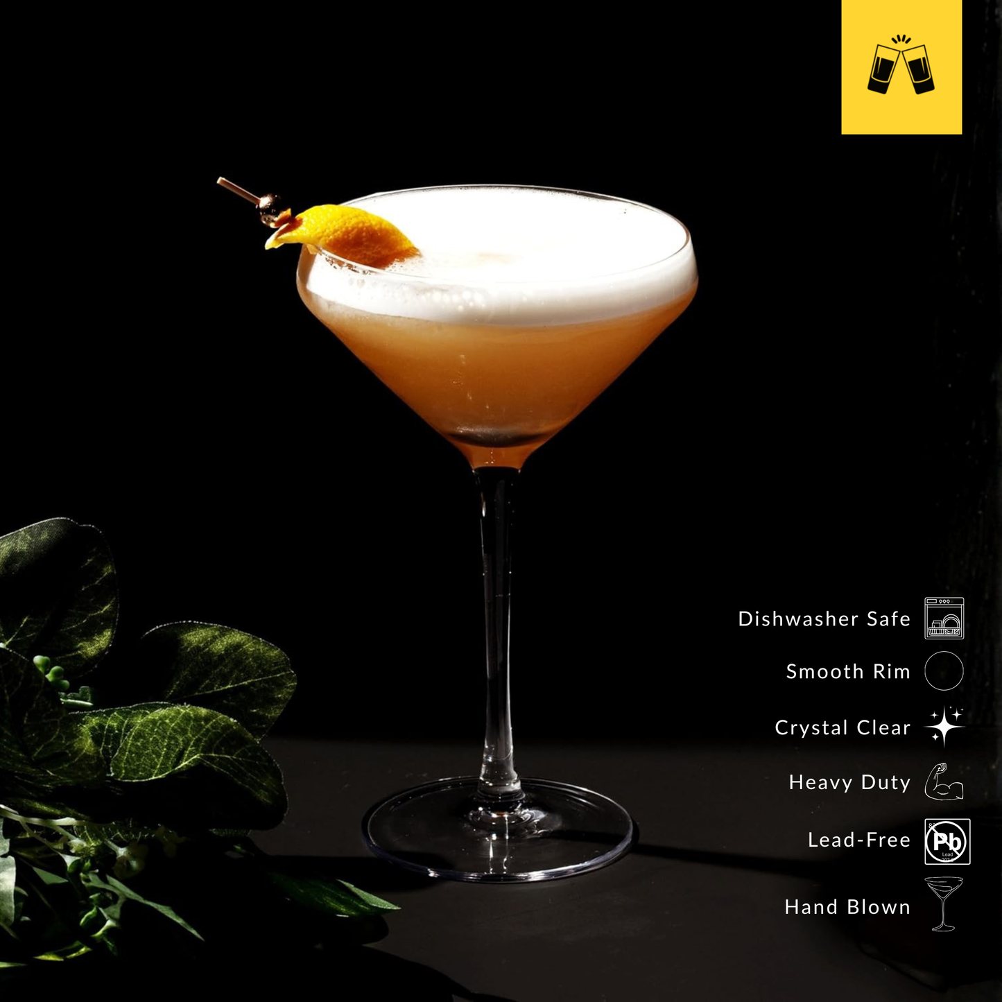 Hand Blown Martini Glass